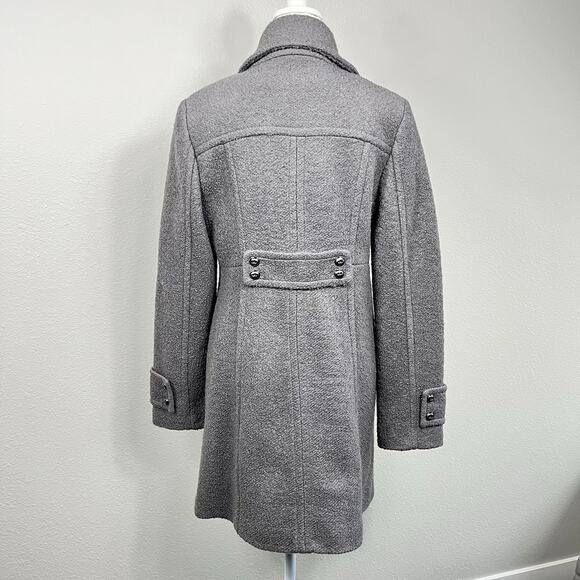 Kenneth Cole Women’s Wool Blend Double Breasted Coat Gray Size 8 Thigh Length - Picture 2 of 14
